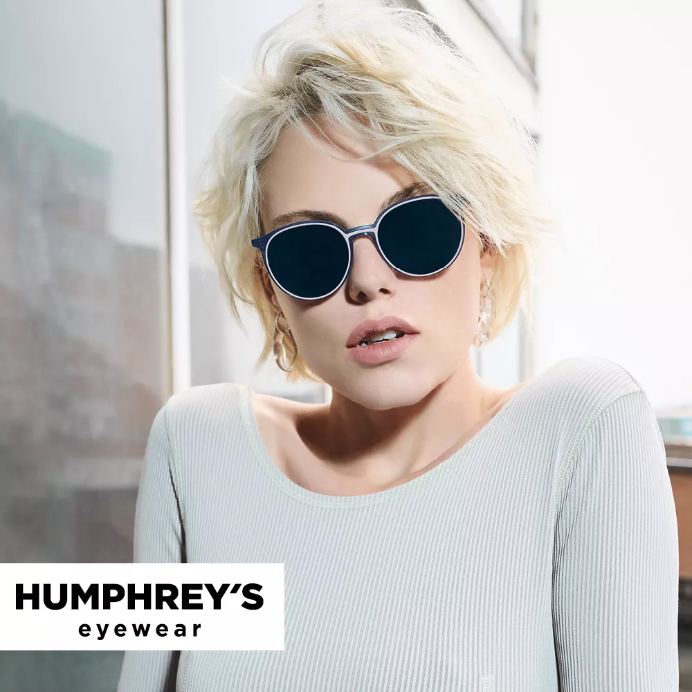 Frau mit HUMPHREY'S Sonnenbrille und Markenname